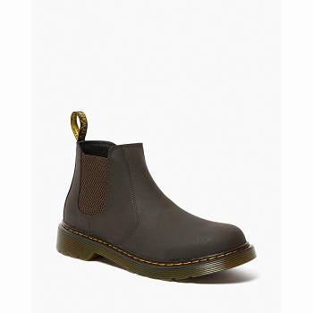 Dr Martens 2976 Wildhorse Kožené - Hnede Cizmy Detske, D424SK